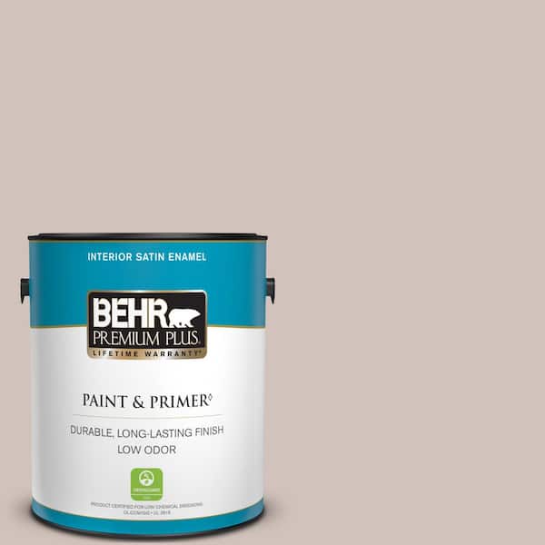 BEHR PREMIUM PLUS 1 gal. #N130-2 Ash Rose Satin Enamel Low Odor Interior Paint & Primer