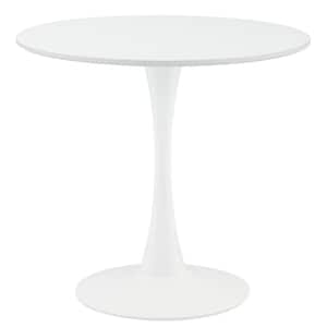 31.5 in. Round White MDF Top Modern Dinning Table (Seats 2-4)
