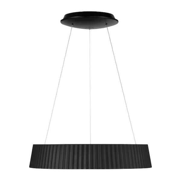 George Kovacs Star Gate 52-Watt 1-Light Black Statement Integrated LED Pendant Light with Frosted Acrylic Shade