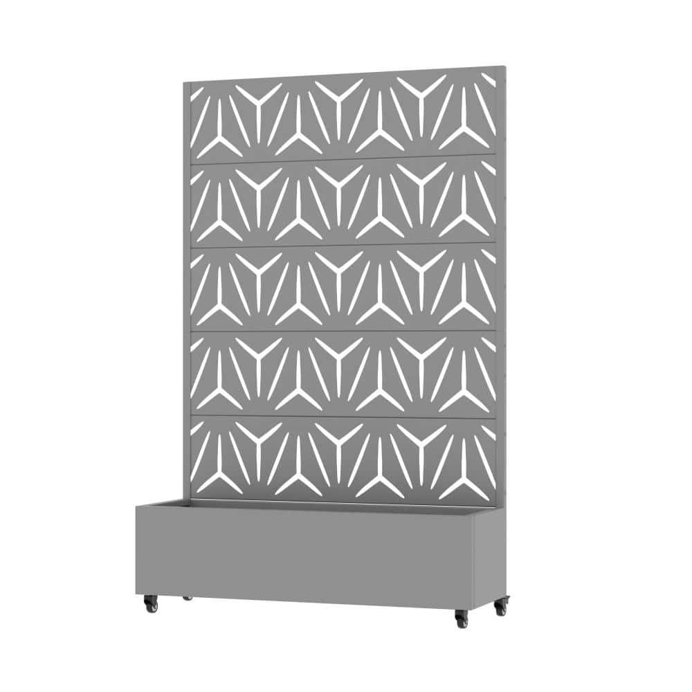 47 in. L x 16 in. W x 72 in. H Gray Wheeled Square Wrought Iron Bed with Star Cutout Trellis (1-Pack) price history on PriceWatchPro