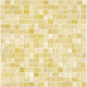 Skosh 11.6 in. x 11.6 in. Glossy Cream Beige Glass Mosaic Wall and Floor Tile (18.69 sq. ft./case) (20-pack)