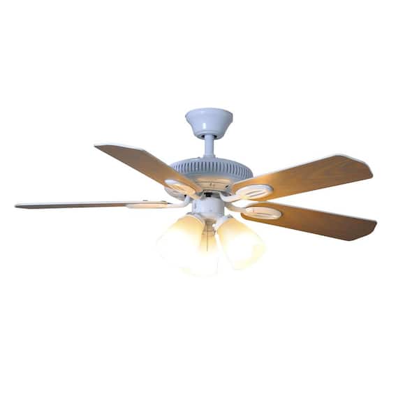 Hampton Bay Glendale 42 in. LED Indoor White Ceiling Fan with