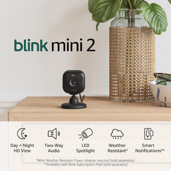 Blink Mini 2 Wired Indoor/Outdoor Smart Security Camera with 1080p