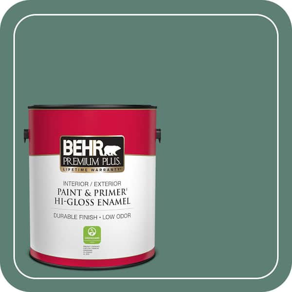 BEHR PREMIUM PLUS 1 gal. #M440-6 Trellis Vine Hi-Gloss Enamel Interior/Exterior Paint & Primer