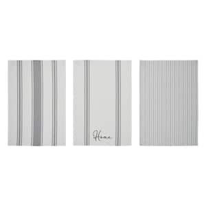 Finders Keepers Soft White Striped Cotton Blend Kitchen Tea Towel Set (Set of 3)