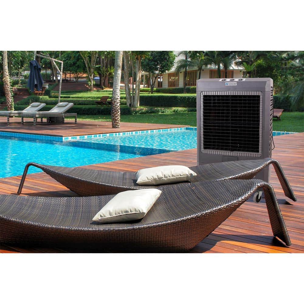 Gray Portable Outdoor Evaporative Air Cooler with Humidifier