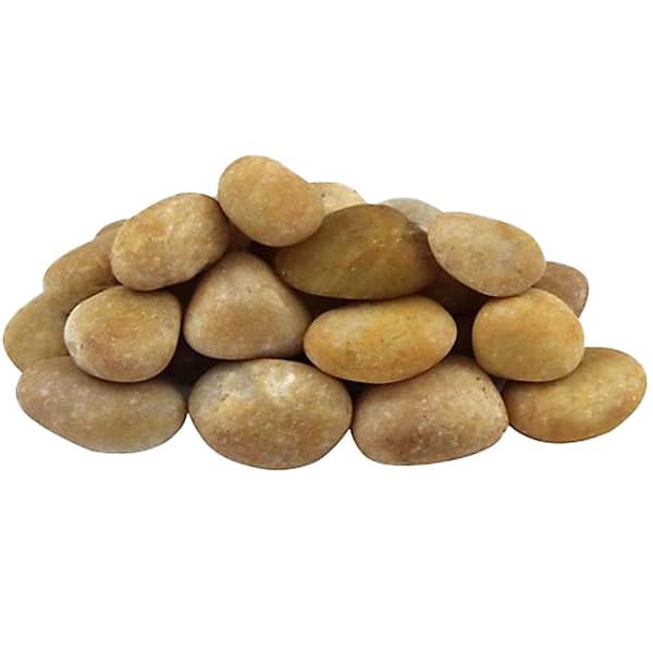 Ashman Online Ashman's Stones 0.5-1.5 in. Golden River Rock Solar 20 lbs. -Pack for Garden Pathway Decor Aquarium and Water fountains.