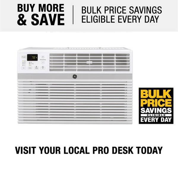Ge 18 000 17 600 Btu 230 208 Volt Smart Window Air Conditioner With Remote In White Aec18dy The Home Depot