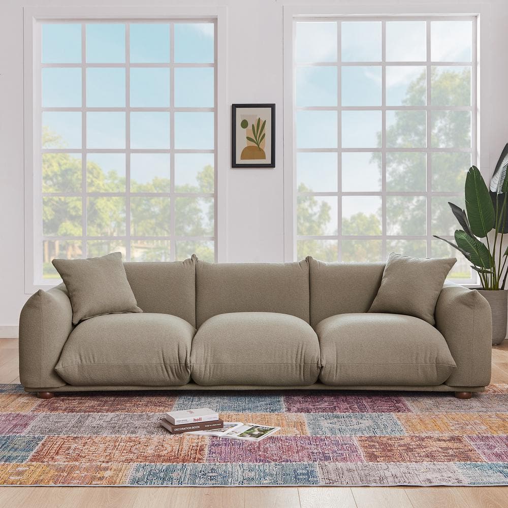 Mocha Brown Velvet Lawson Sofa with Solid Wood Legs