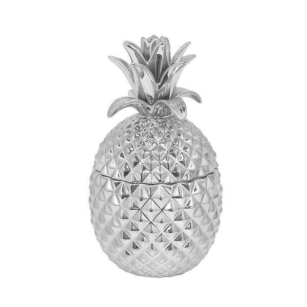 THREE HANDS Silver Ceramic Pineapple Jar