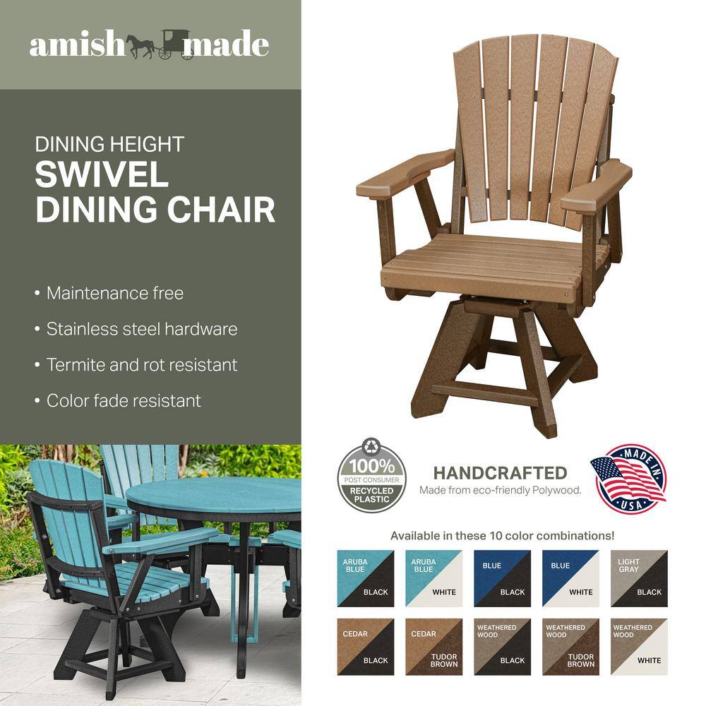 Aruba Blue and White Swivel Outdoor Dining Chair