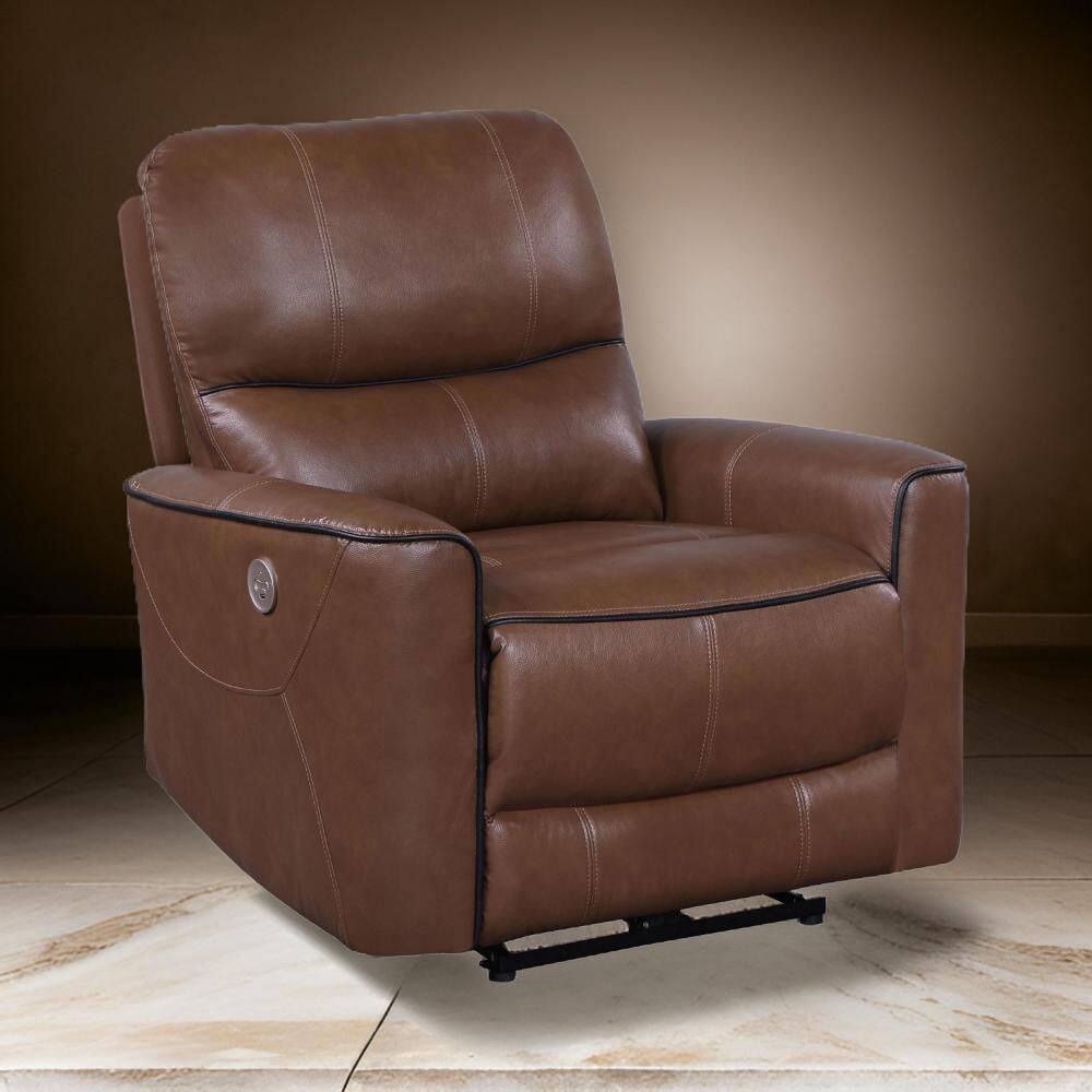 Lima Brown Faux Leather Glider Power Recliner Chair with USB Port price history on PriceWatchPro