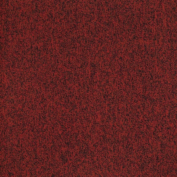 Wild-Luxe-Red Commercial/Residential 24 in. x 24 in. Glue-Down Carpet Tile Square (48 sq. ft.)