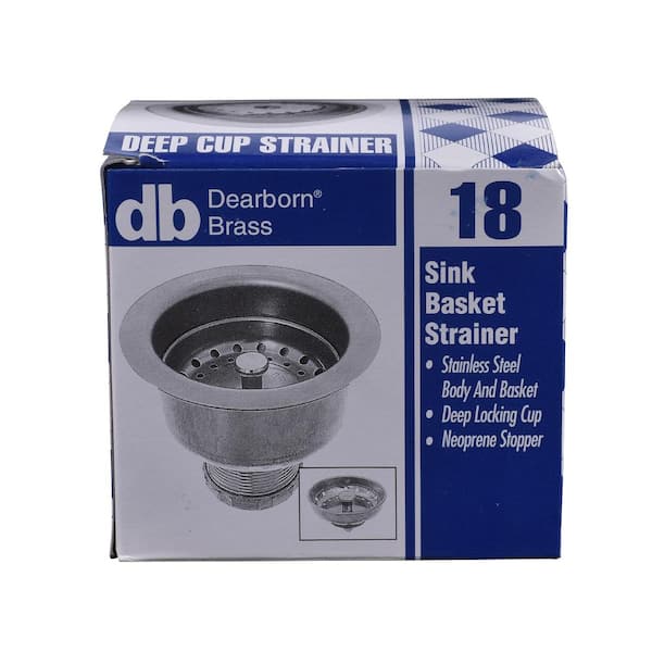 Dearborn Brass 4 in. Threaded Deep-Locking Cup Kitchen Sink Strainer Basket  with Stainless Steel Body and Basket 18 - The Home Depot