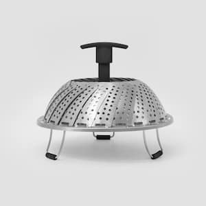 9 in. Stainless Steel Vegetable Steamer W/Pull Handle and Legs