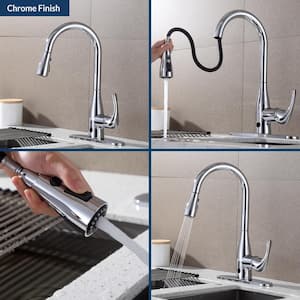 Motion Activated Single-Handle Pull-Down Sprayer Kitchen Faucet in Chrome