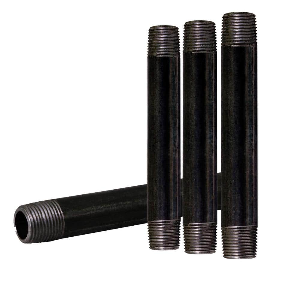 Black Steel Pipe, 1/2 in. x 9 in. Nipple Fitting (Pack of 4) price history on PriceWatchPro