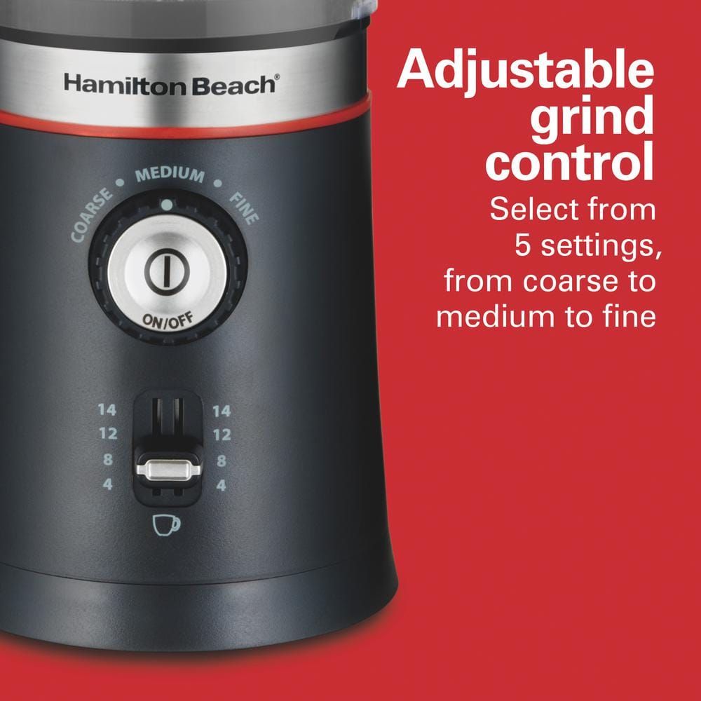 Hamilton Beach Gray Electric Coffee Grinder with Adjustable Grind