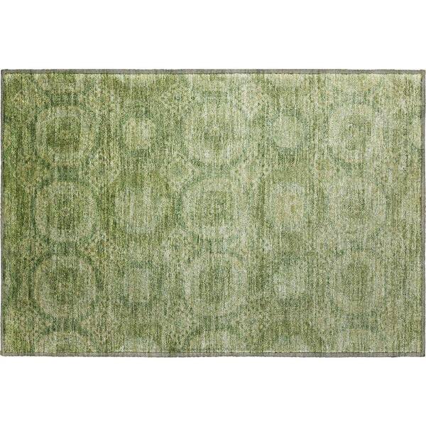 Mayfield Premium Machine Washable Abstract AMF1925 Aloe 2 ft. x 3 ft. Accent Rug