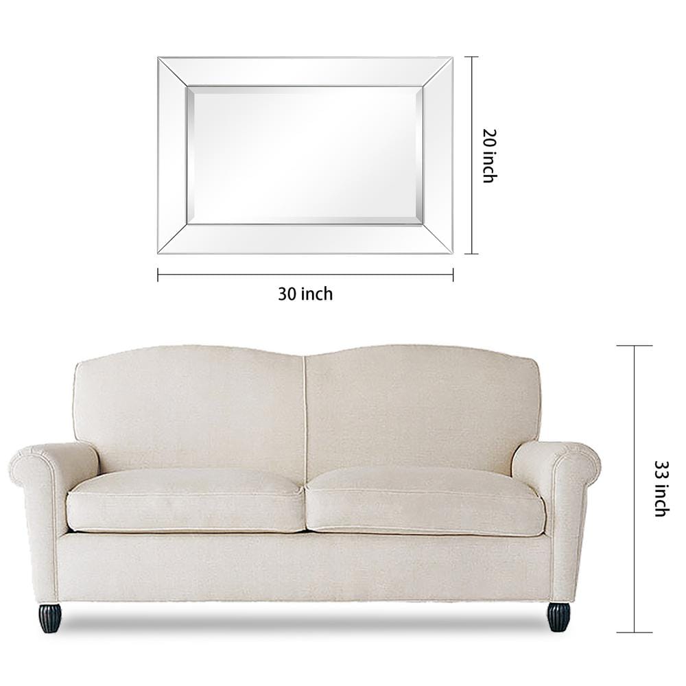 Moderno 20" x 30" Clear Beveled Rectangular Wall Mirror