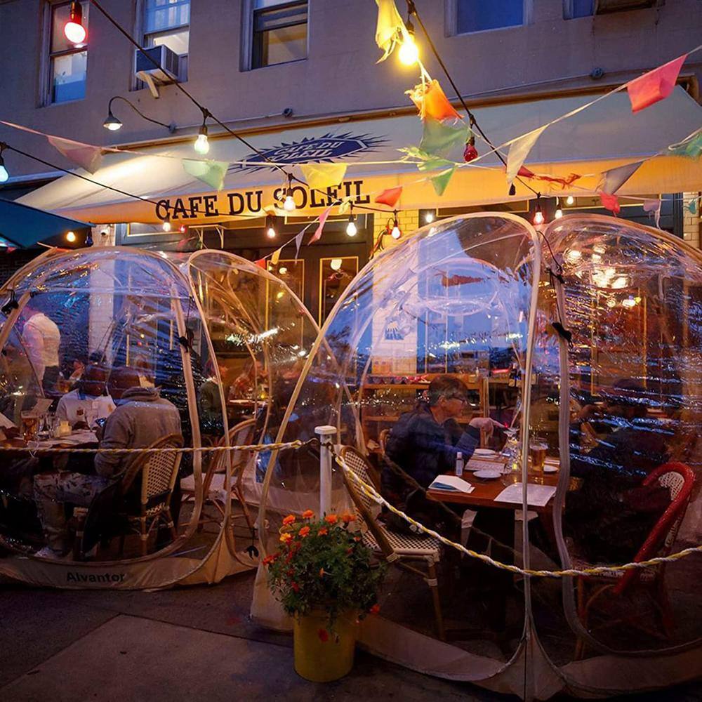 Beige 3-Person Pop-Up Dome Bubble Tent with Carry Bag