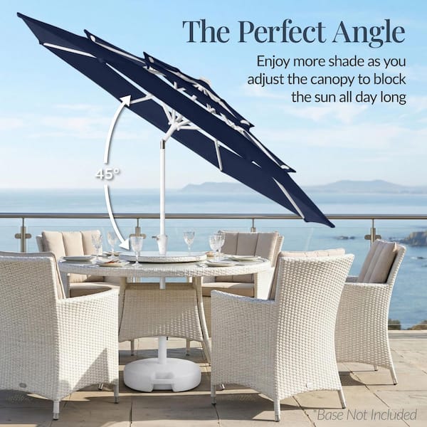 10 r round patio umbrella 10ft Round Porch Umbrella Outside Patio Umbrella, Navy Blue