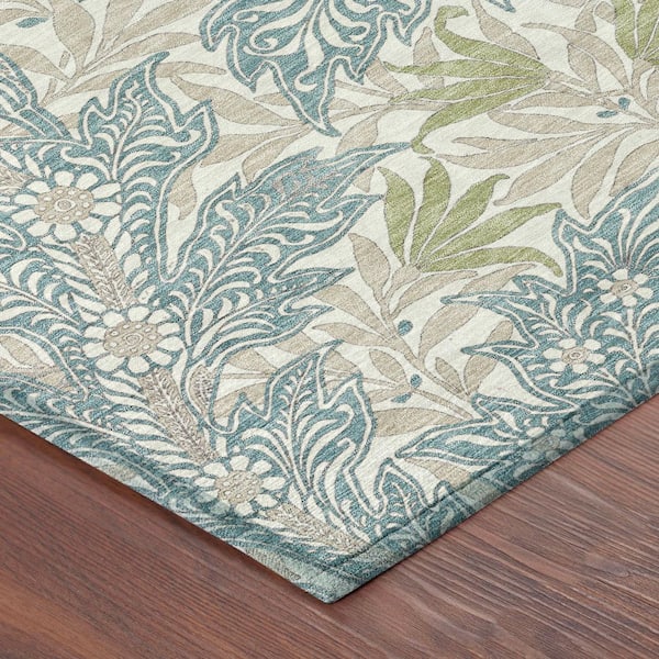 Chantille Machine Washable Indoor/Outdoor Abstract ACN2753 Teal 10 ft. x 14 ft. Area Rug