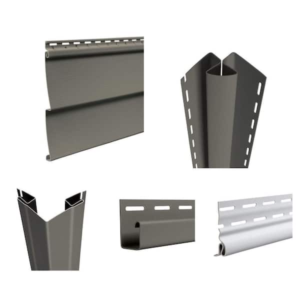 Wildcreek Smokestone Vinyl Siding Set: Clapboard, Inside Corner, Outside Corner, J-Channel, Starter