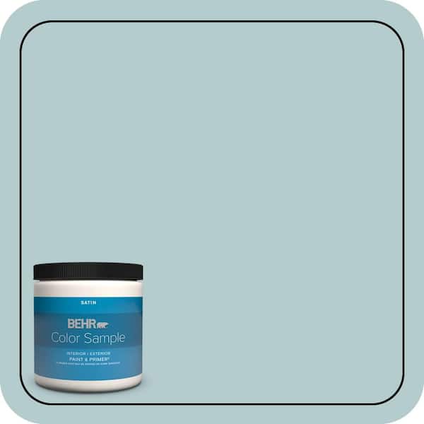 BEHR PREMIUM PLUS 8 oz. #PPU13-15 Clear Pond Satin Enamel Interior/Exterior Paint & Primer Color Sample