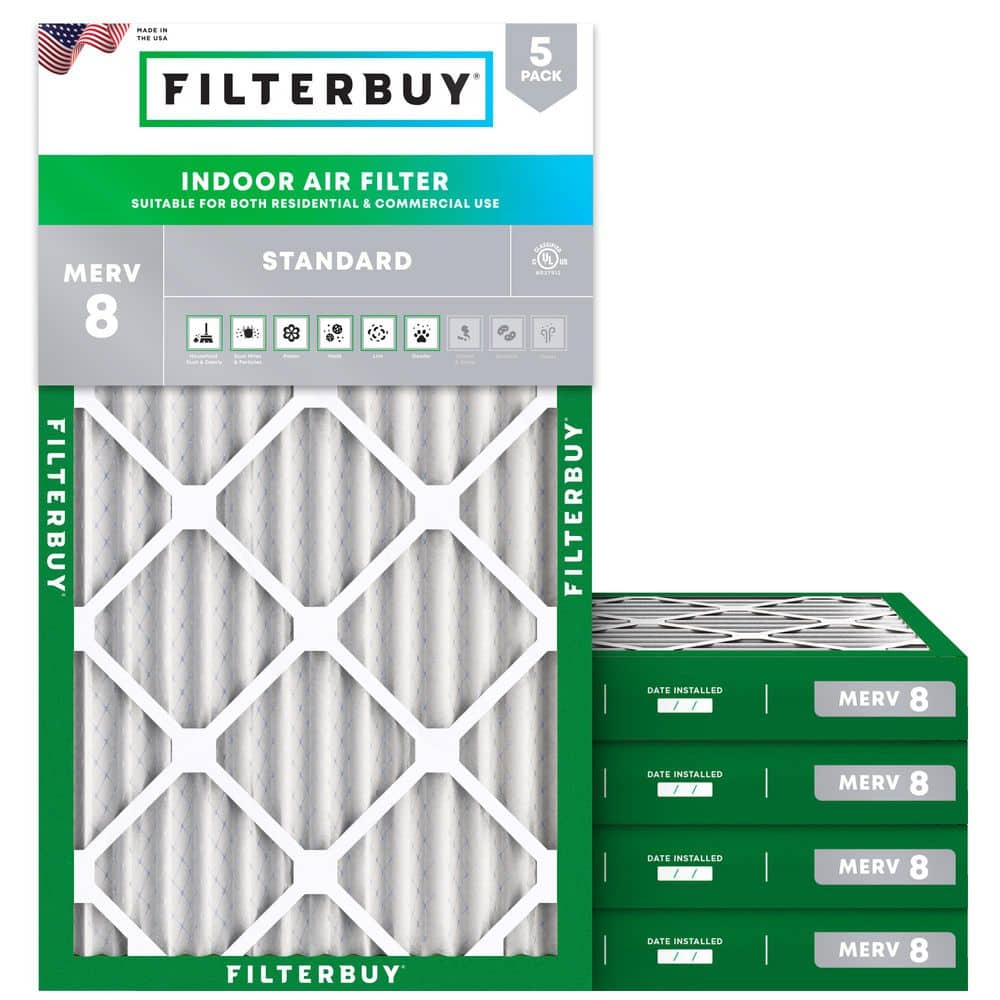 22 in. x 36 in. x 2 in. MERV 8 (FPR 5) Dust Defense Pleated HVAC AC Furnace Air Filters Replacement (5-Pack) price history on PriceWatchPro