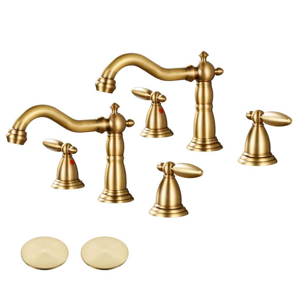 Double handle 8 in. Widespread Bathroom Faucet 3-Hole Bathroom Sink Faucet 