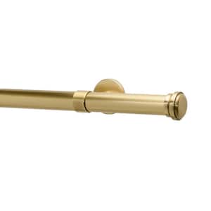 Metro 48 in. Empire Non-Telescoping Single Window Curtain Rod Set with Rings in Vintage Brass