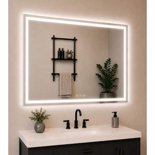 Luma Pro 48 in. W x 36 in. H Rectangular Frameless LED Light Dimmable Anti-Fog Wall Bathroom Vanity Mirror