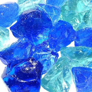 Recycled Tumbled Glass Boulder “Turquoise” • Imported