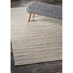 Asher Jute Illusion Blue/Infinity Beige 7 ft. 9 in. x 9 ft. 9 in. Patterned Area Rug