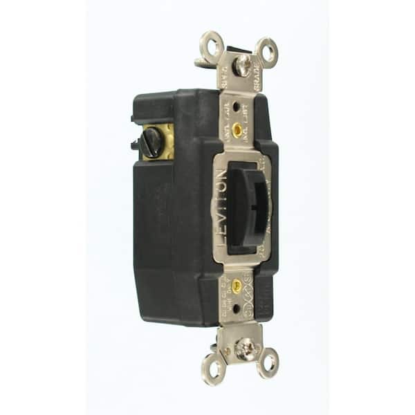 20 Amp Industrial Grade Heavy Duty Single-Pole Double-Throw Center-Off Momentary Contact Locking Switch, Brown 1257-L