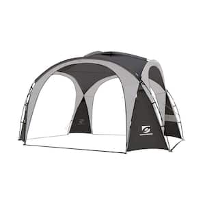 12 ft. x 12 ft. Gray Pop-Up Canopy UPF50+ Easy Beach Tent with Side Wall Waterproof for Camping Trips Party Or Picnics