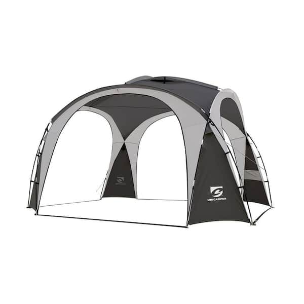 Zeus and Ruta 12 ft. x 12 ft. Gray Pop-Up Canopy UPF50+ Easy Beach Tent with Side Wall Waterproof for Camping Trips Party Or Picnics