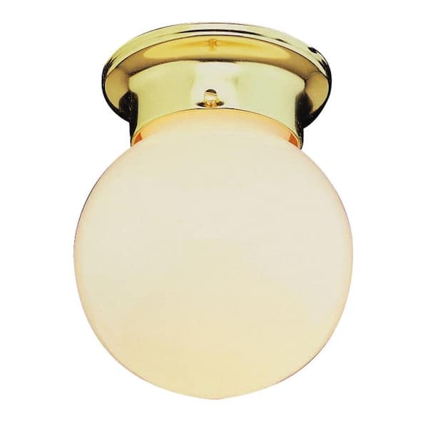 Bel Air Lighting Stewart 1-Light Polished Brass Flushmount