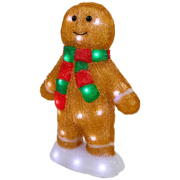 Northlight 14 in. LED Lighted Acrylic Gingerbread Man with Scarf
