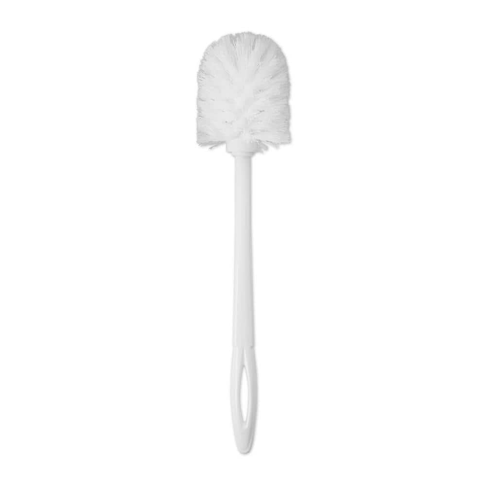 White Plastic Toilet Brush with Hanging Hole