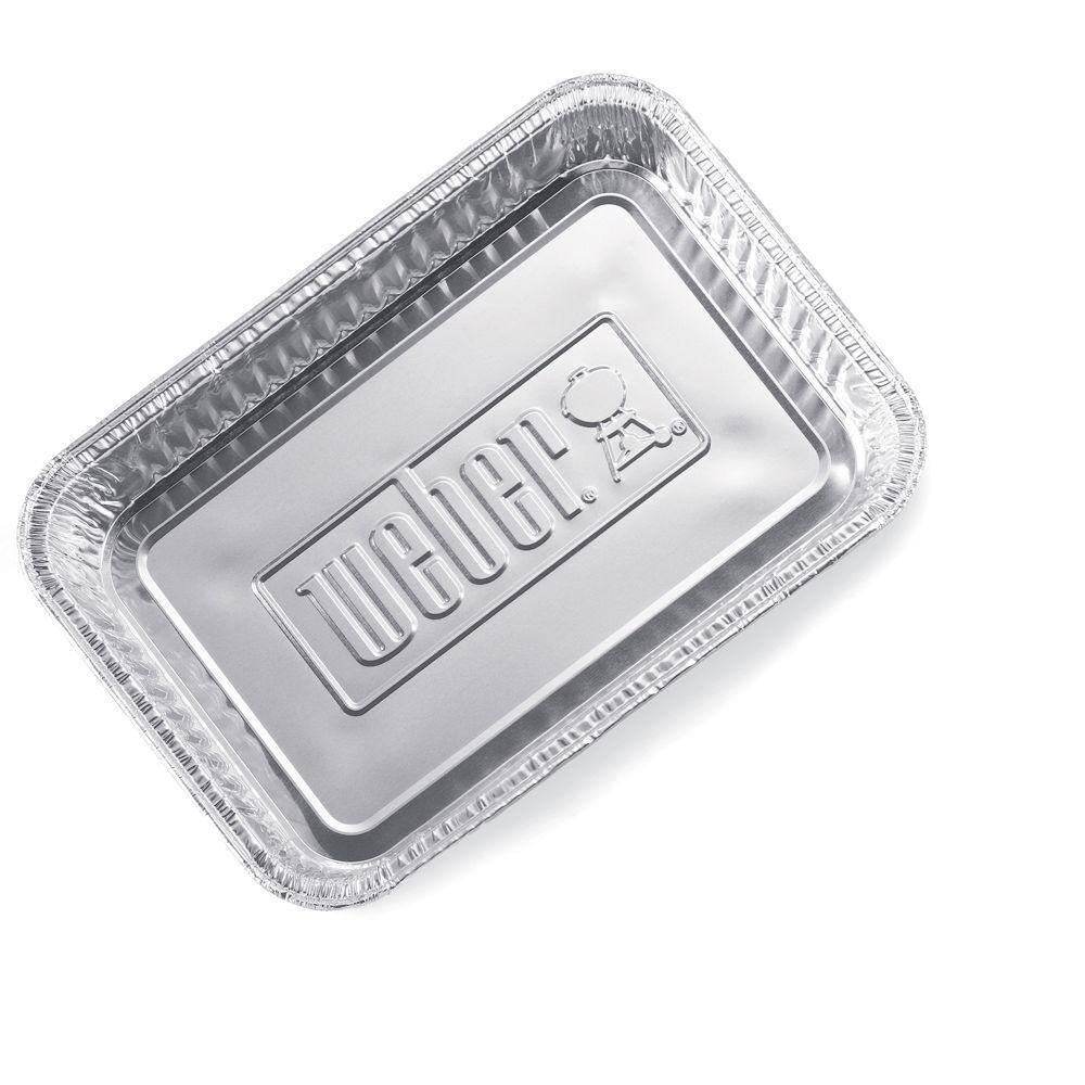 Weber 10-Pack 8.6-in L x 6-in W Disposable Aluminum Foil Grill Drip Pan Great 