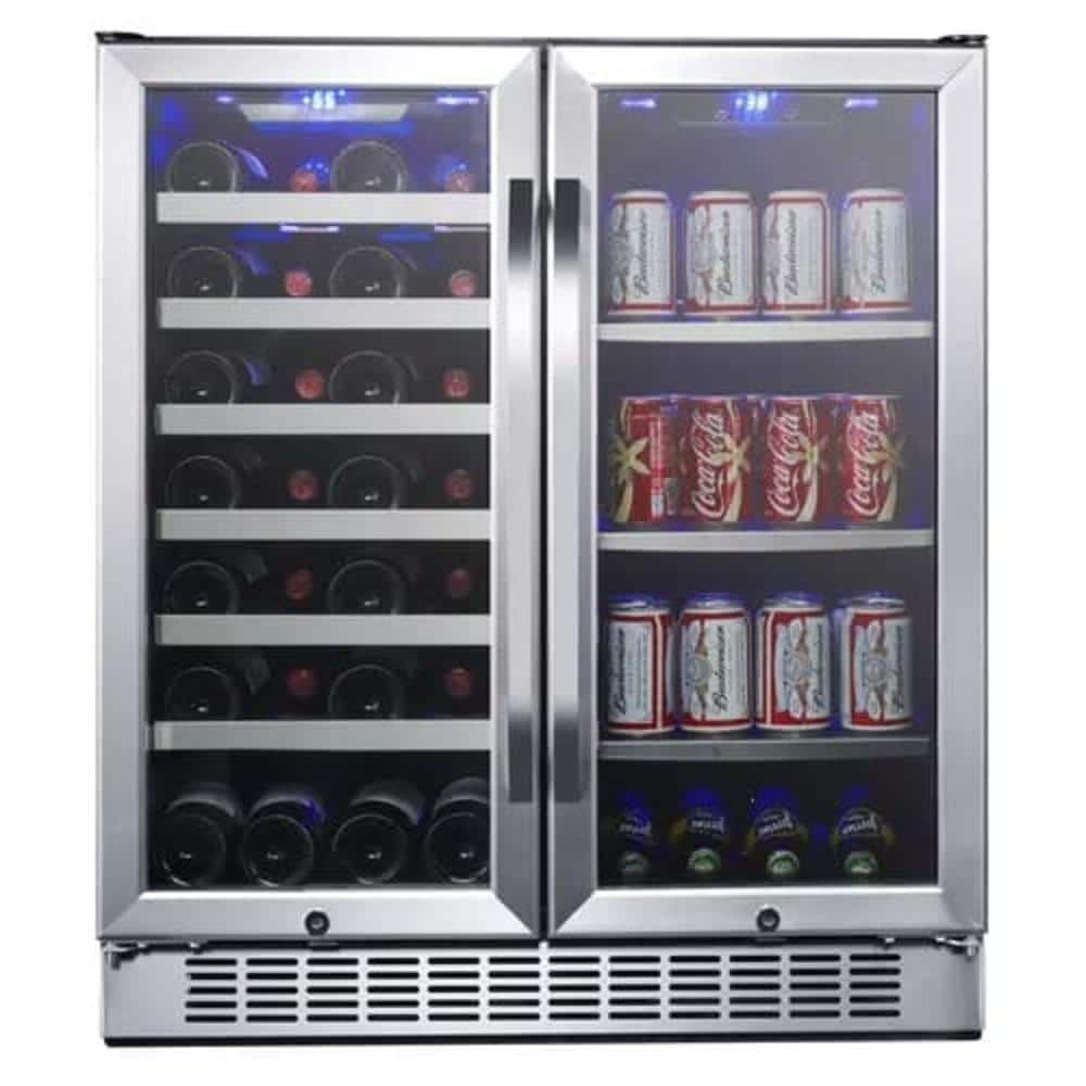 EdgeStar 30 in. 28-Bottle Wine and 86 Can Beverage Cooler, Silver -  CWB2886FD