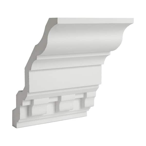 American Pro Decor 6-5/16 in. x 7-7/8 in. x 6 in. Long Dentil Polyurethane Crown Moulding Sample