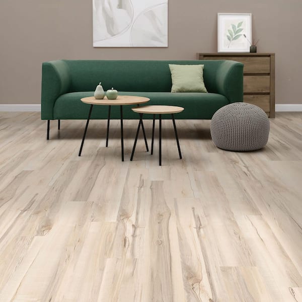 Navarra Maple 22 MIL x 7 in. W x 48 in. L Glue Down Waterproof Luxury Vinyl Plank Flooring (42 sq. ft./Case)