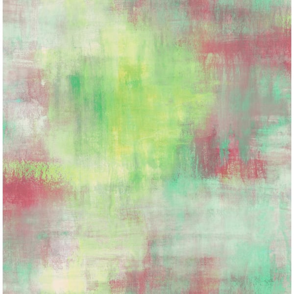 Seabrook Designs Pastel Wash Green Apple, Lavender, and Blush Paper Strippable Roll (Covers 56.05 sq. ft.)