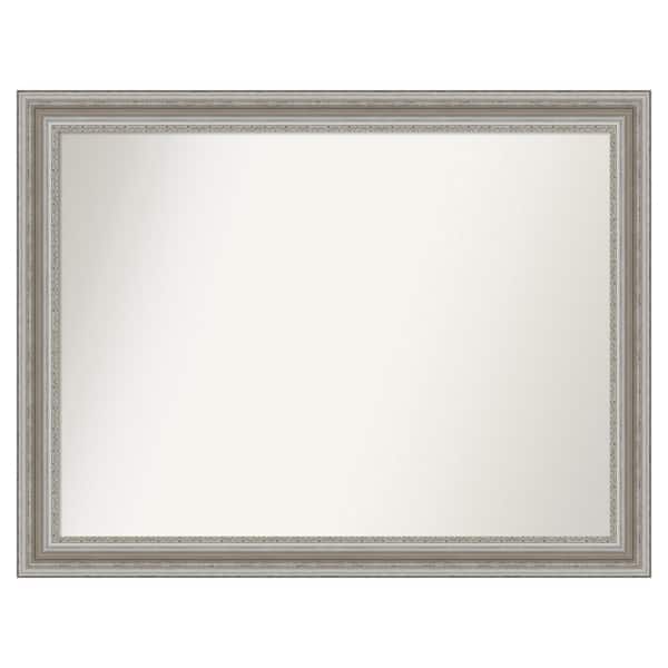 Amanti Art Parlor Silver 47.5 in. x 36.5 in. Cusom Non-Beveled Framed Bathroom Vanity Wall Mirror