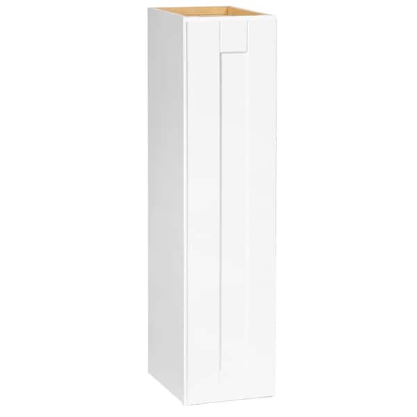 Hampton Bay Shaker 9 in. W x 12 in. D x 36 in. H Assembled Wall Kitchen Cabinet in Satin White