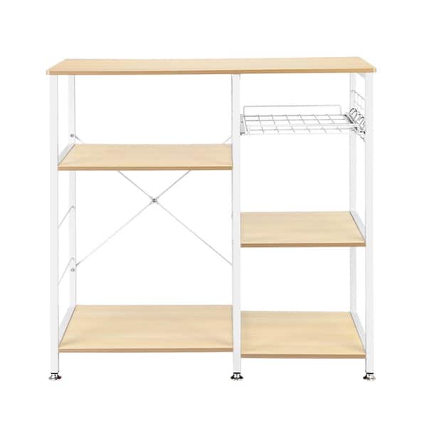 Outopee Modern Beige Kitchen Baker's Rack with 3-Tier