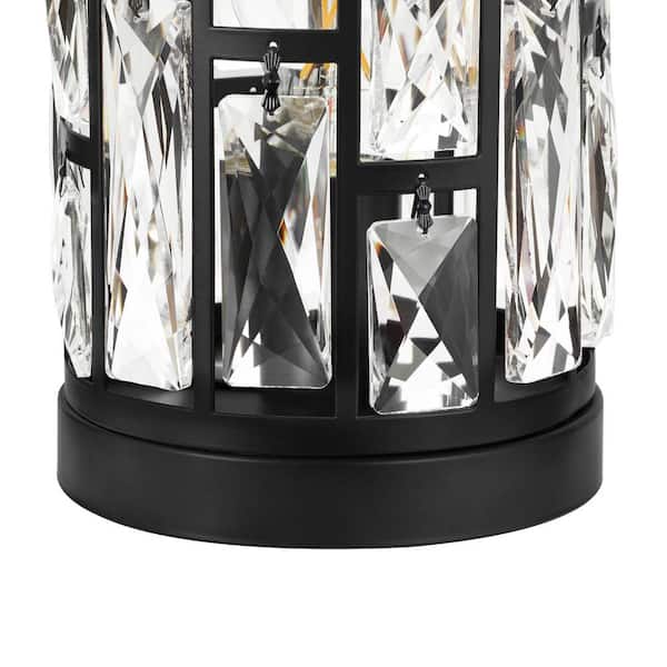 MOGA BROOK CRYSTALAMP Ⅱ Hampton Bay Kristella 9.25 in. Black Desk Uplight Lamp with
